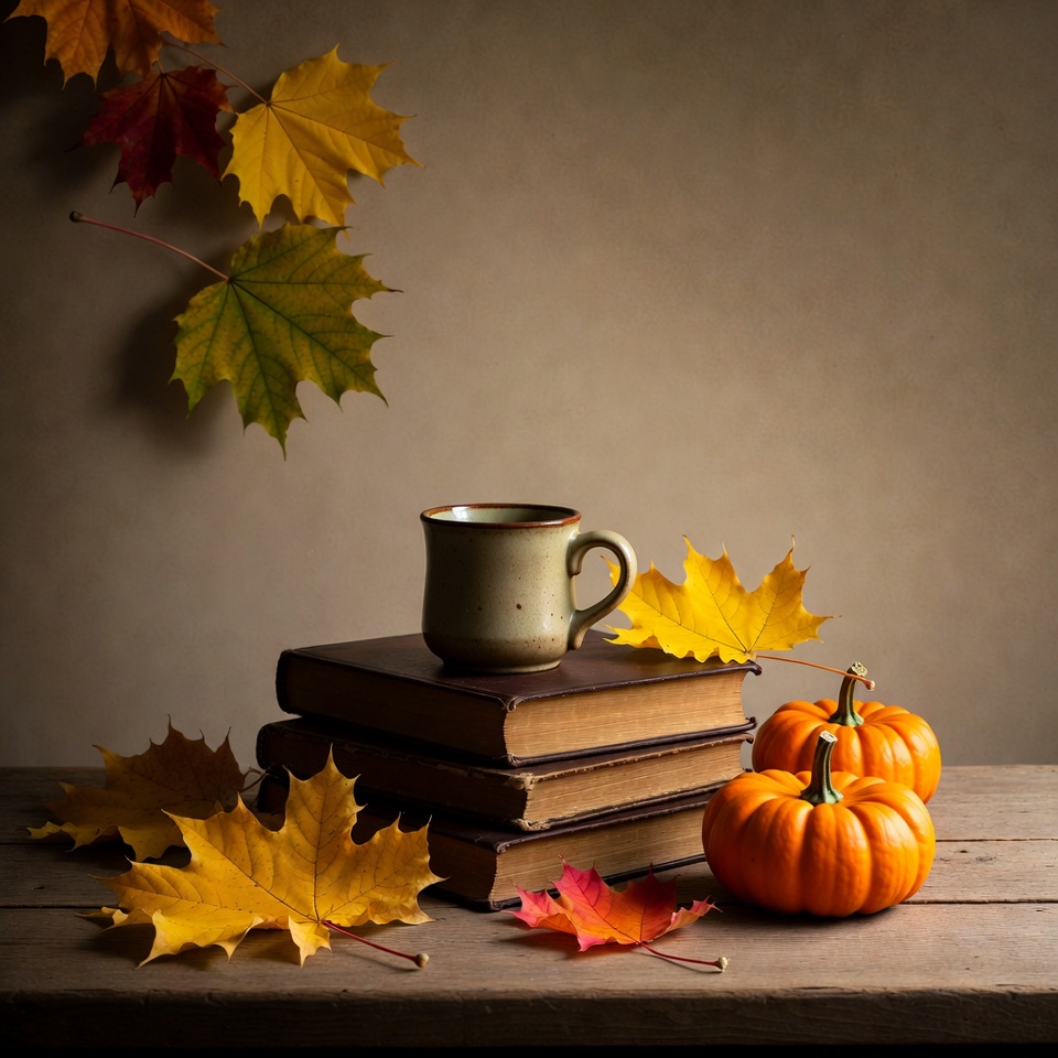 Autumn Leaves Coffee Mug Pumpkins Books Autumn Leaves Coffee Mug Pumpkins Books