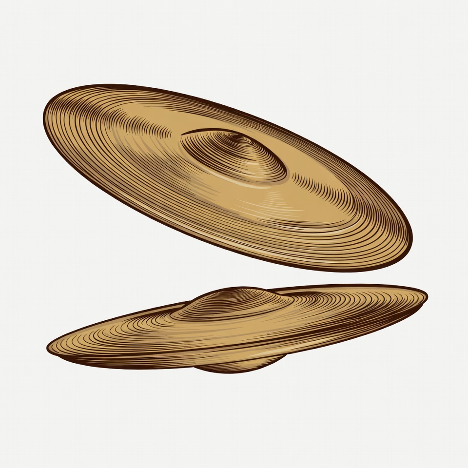 Two golden cymbals illustration Two golden cymbals illustration