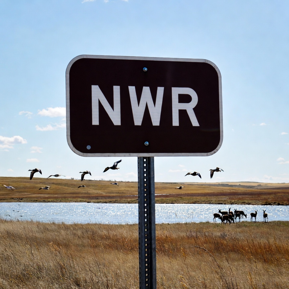 NWWRR Sign with Birds and Deer NWWRR Sign with Birds and Deer