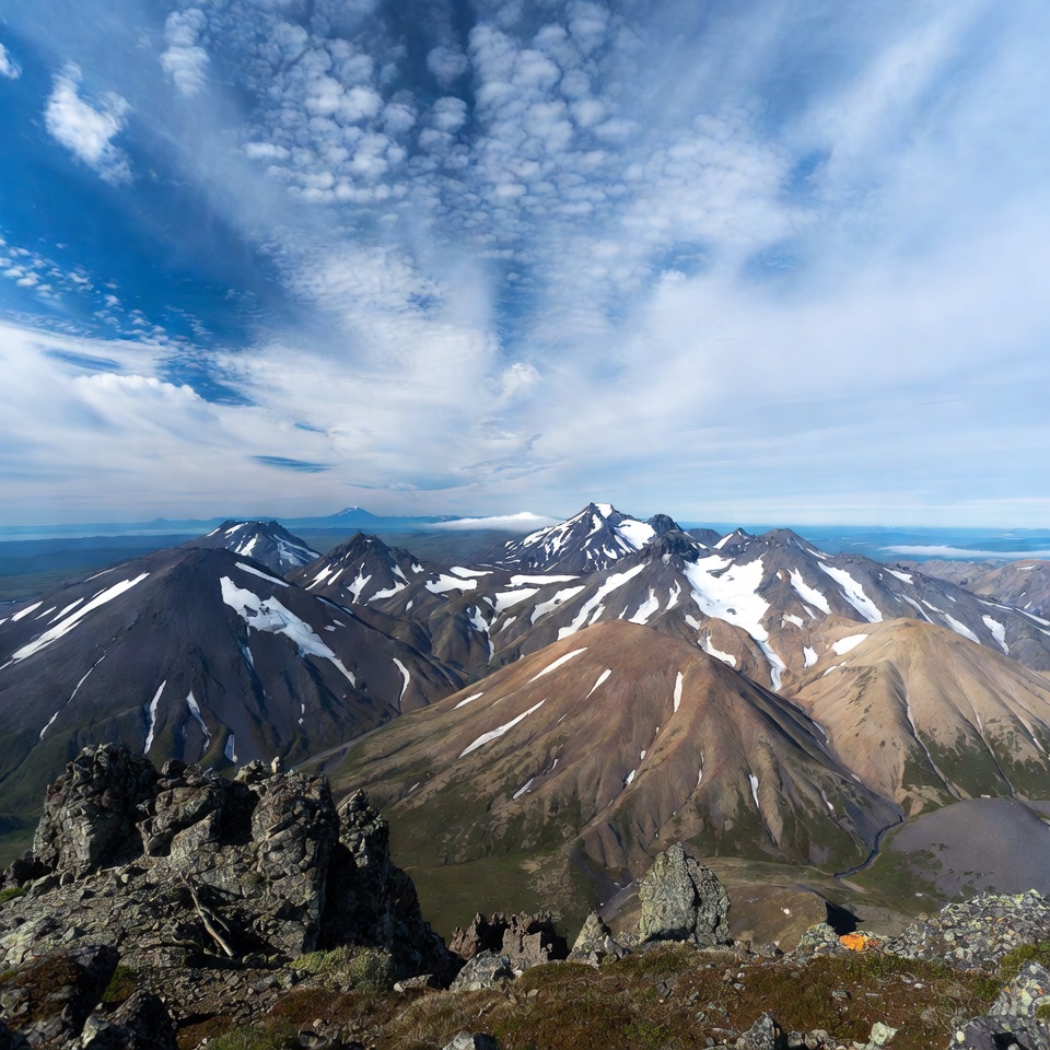 Snow-capped Mountains with Clouds Snow-capped Mountains with Clouds
