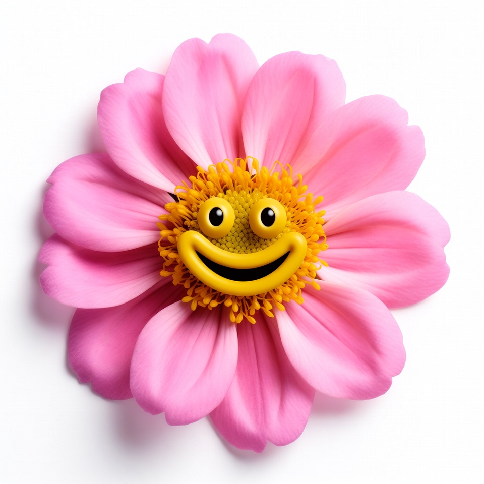 Smiling Pink Flower Face Smiling Pink Flower Face