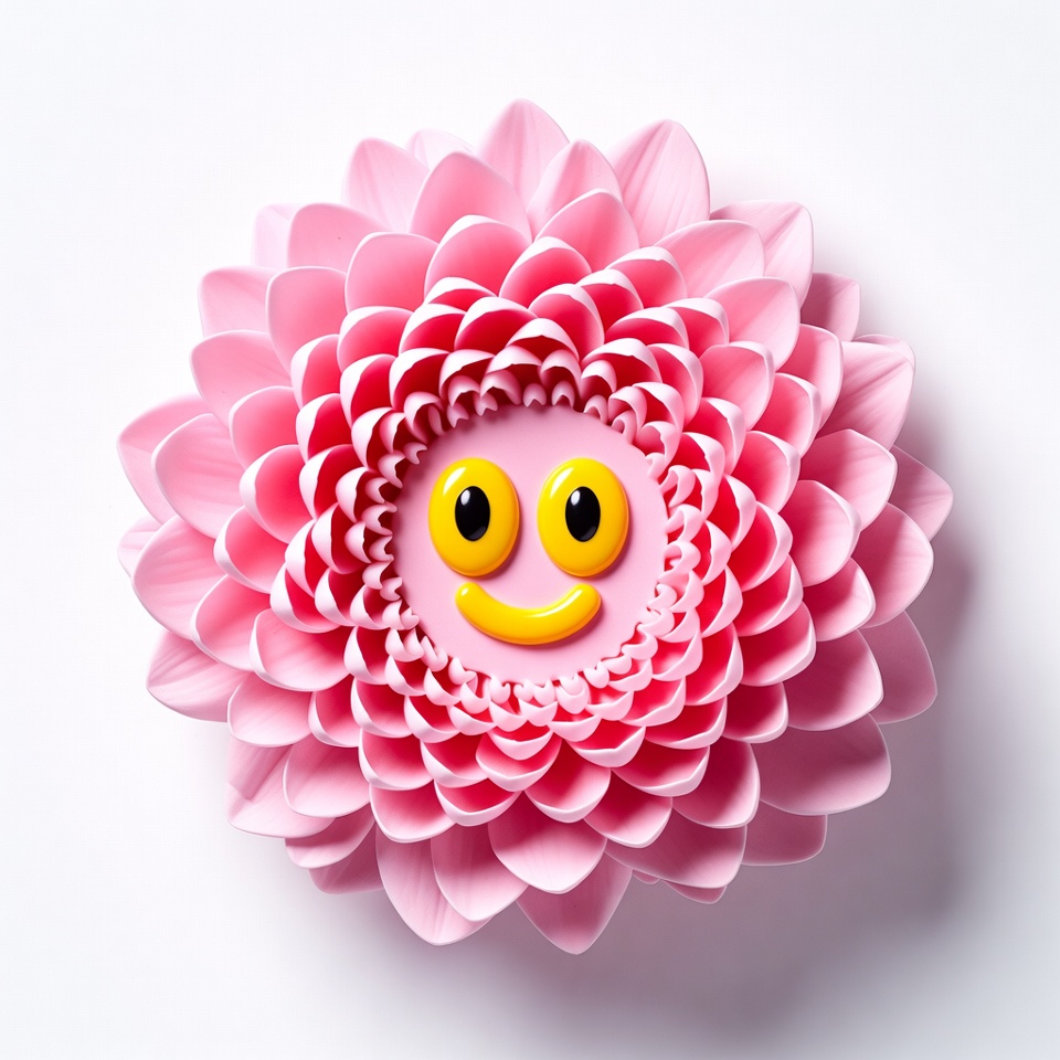 Smiling Pink Dahlia Flower Smiling Pink Dahlia Flower