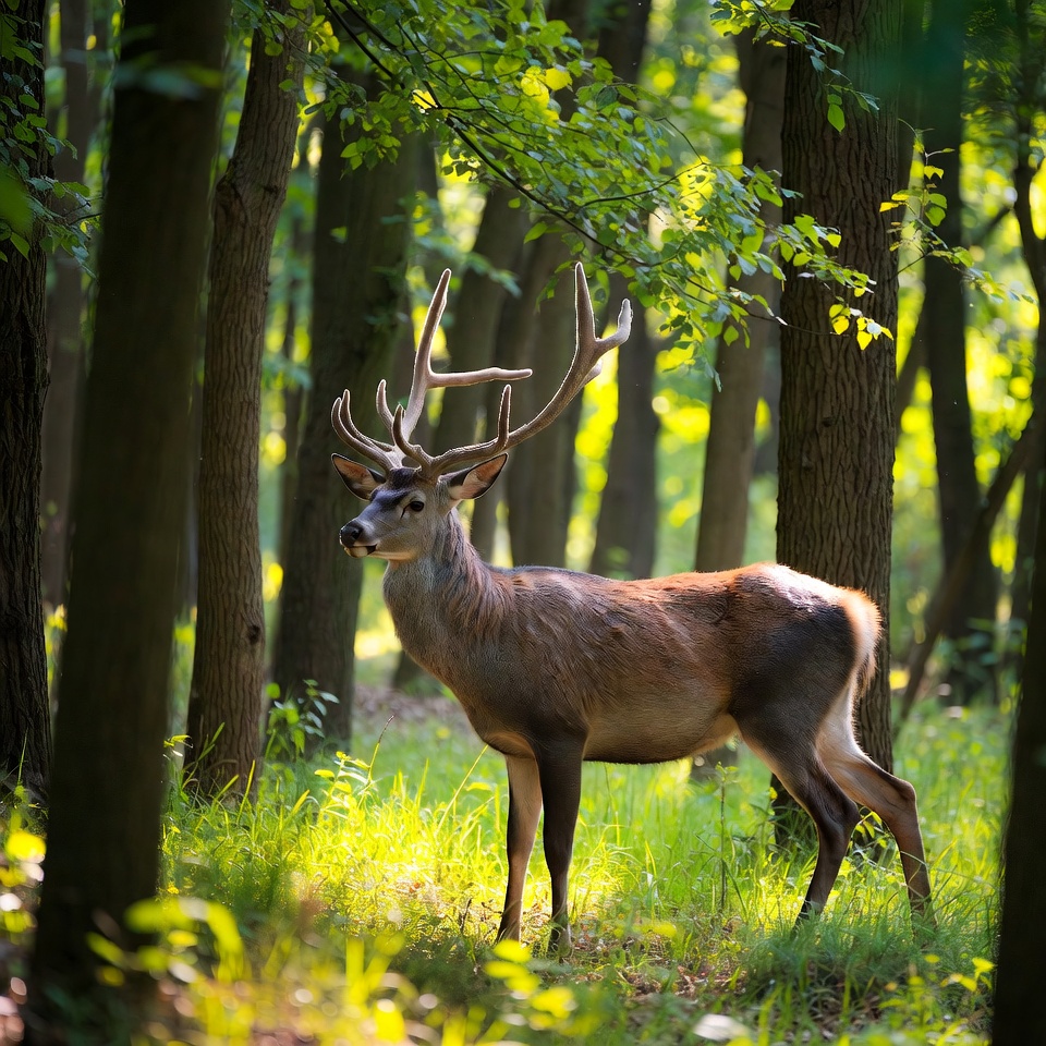 Red deer stag in forest Red deer stag in forest