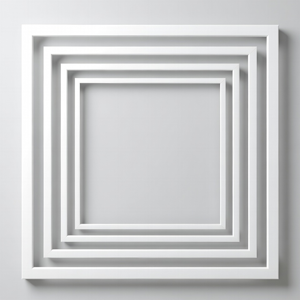 Concentric White Frames on Gray Background Concentric White Frames on Gray Background
