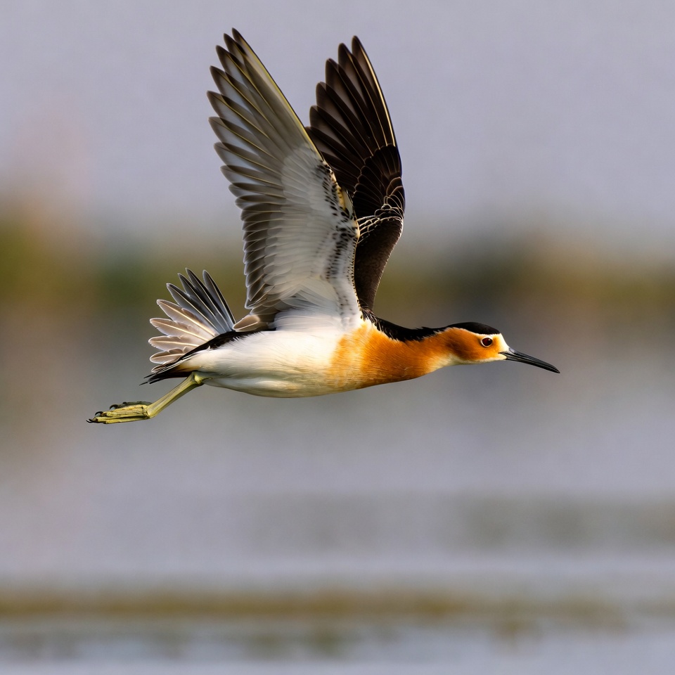 Black-necked Stilt Flying in Flight Black-necked Stilt Flying in Flight