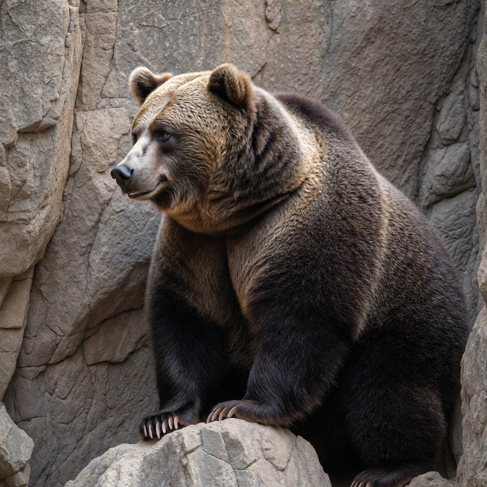 Grizzly Bear on Rocky Surface Grizzly Bear on Rocky Surface