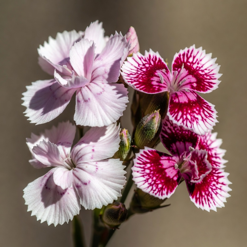 Pink and White Dianthus Flowers Pink and White Dianthus Flowers