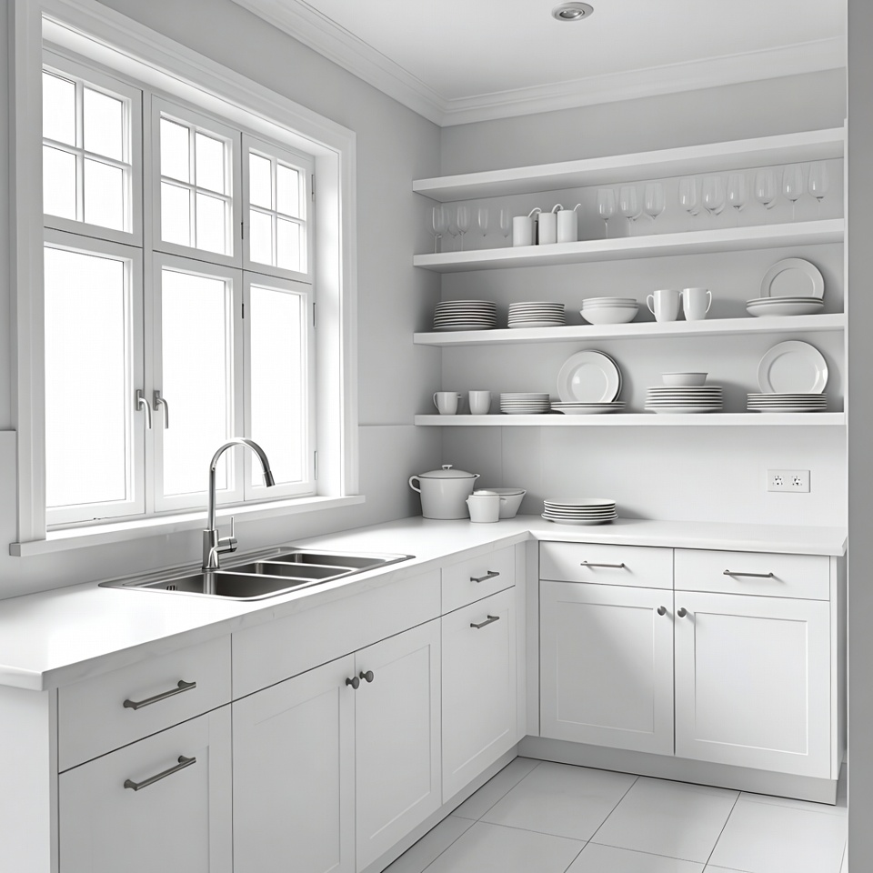 Modern White Kitchen Interior Modern White Kitchen Interior