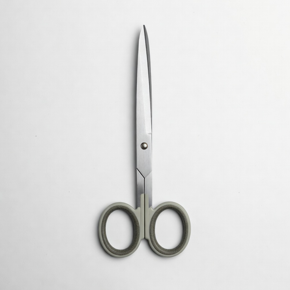 Silver Scissors on White Background Silver Scissors on White Background