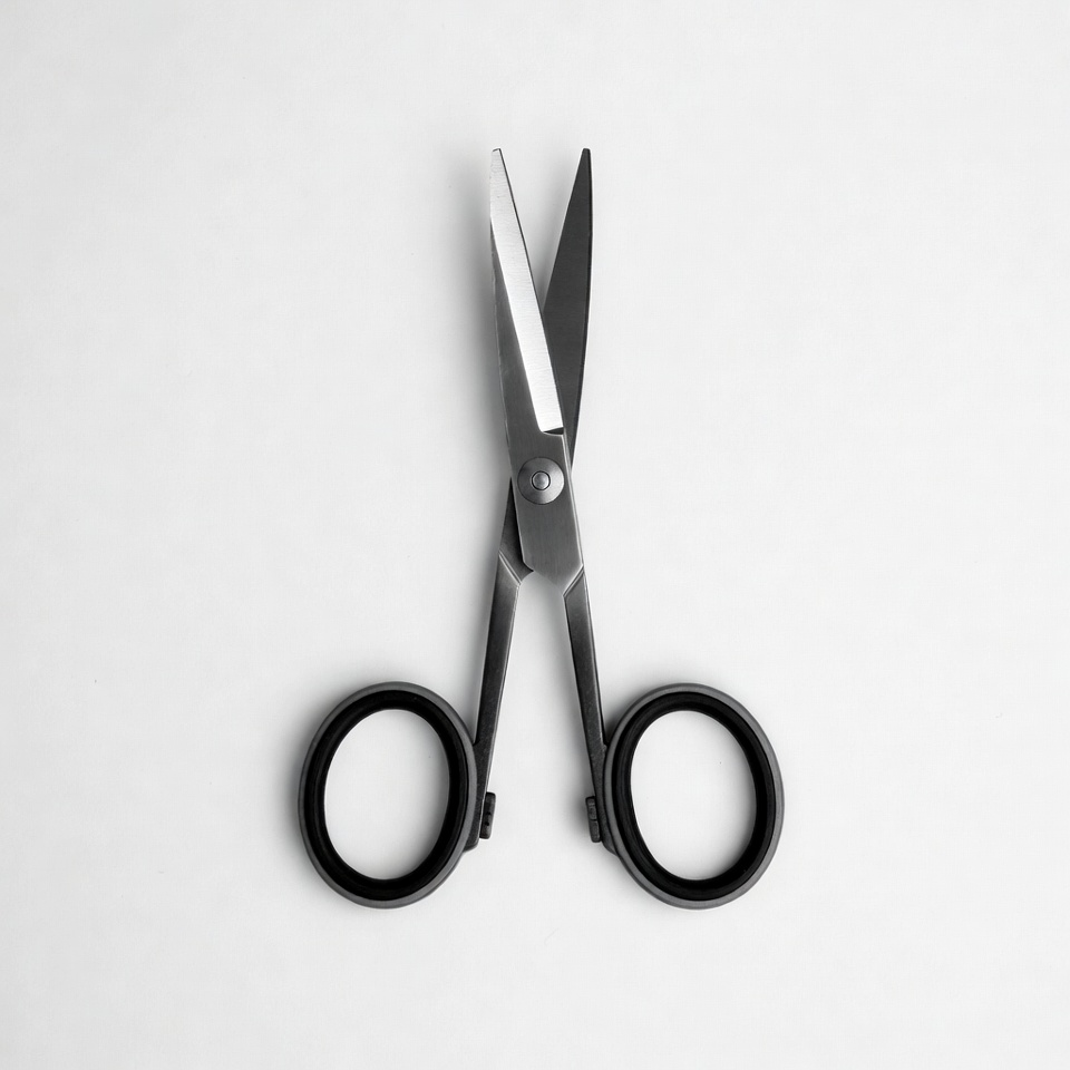 Silver Scissors on White Background Silver Scissors on White Background