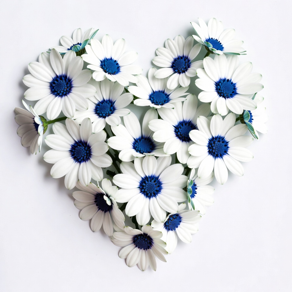 White Daisies Forming Heart Shape White Daisies Forming Heart Shape