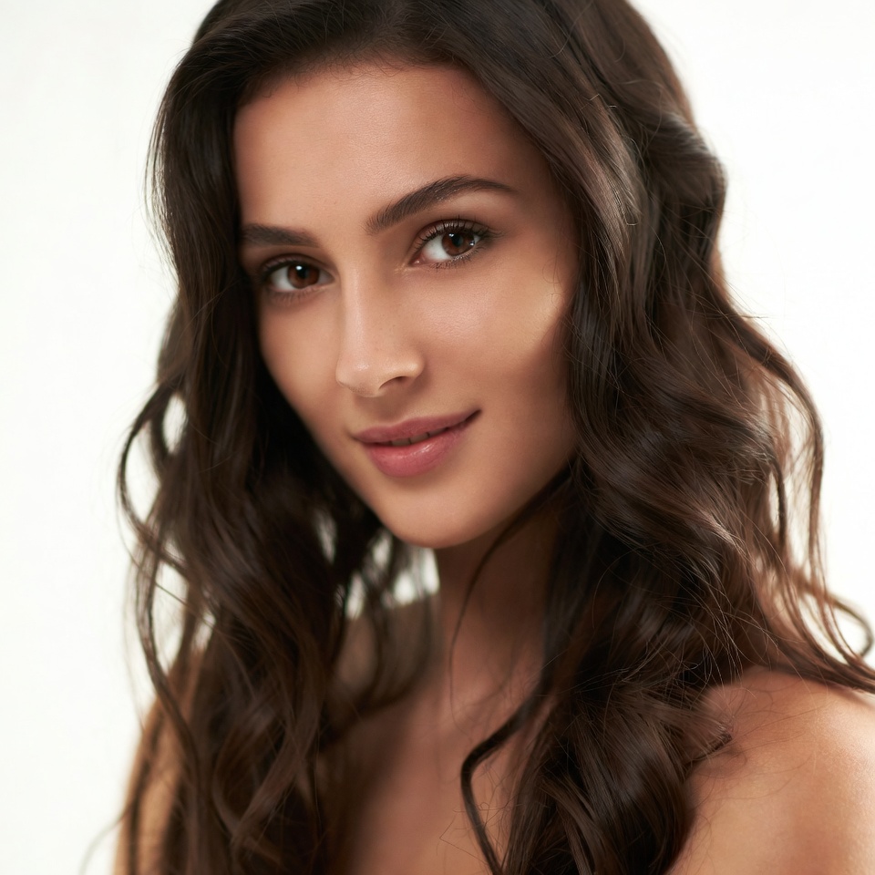 Beautiful woman with long brown hair Beautiful woman with long brown hair