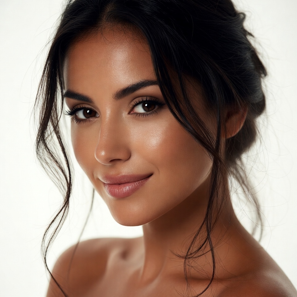 Beautiful woman with updo hairstyle Beautiful woman with updo hairstyle