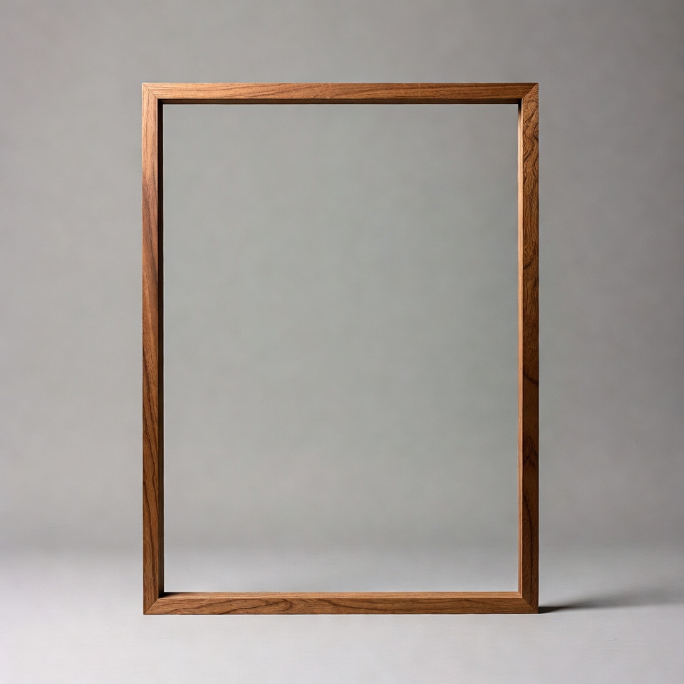Wooden Picture Frame on Gray Background Wooden Picture Frame on Gray Background