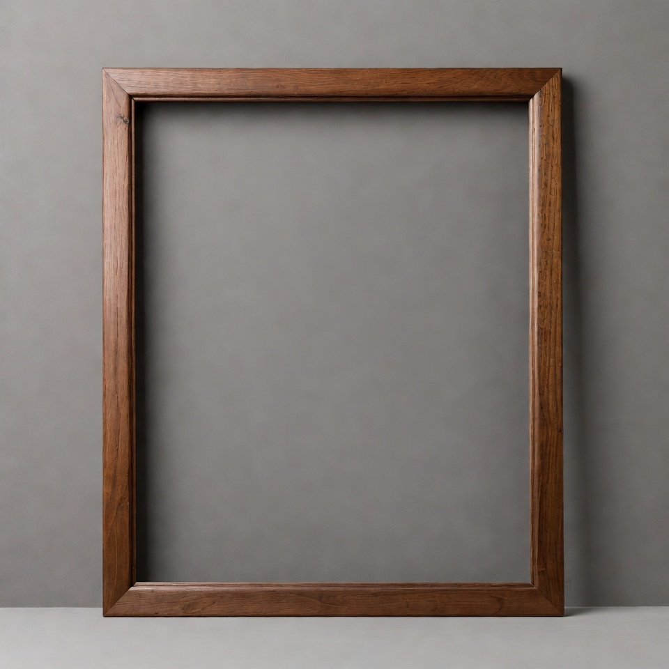 Wooden Picture Frame on Gray Background Wooden Picture Frame on Gray Background