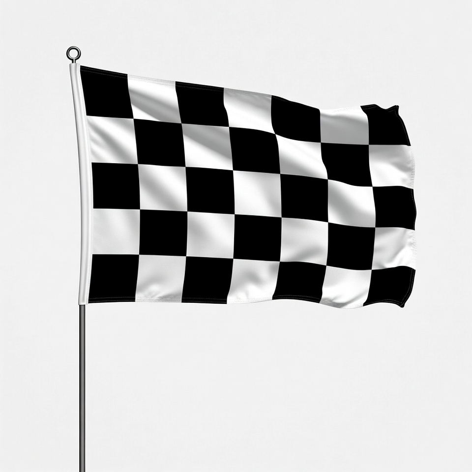 Checkered Flag on Pole Checkered Flag on Pole