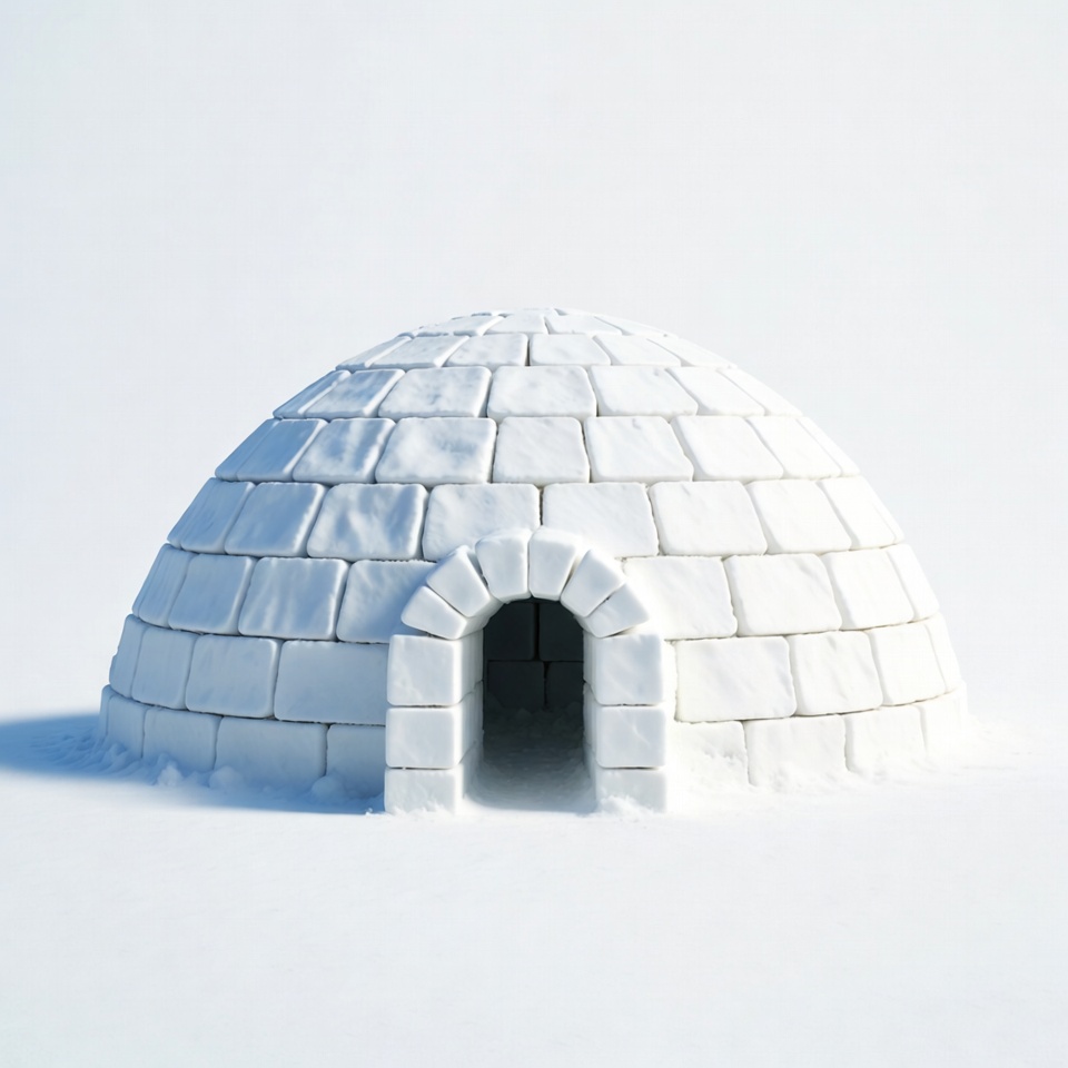 Igloo on snowy ground Igloo on snowy ground