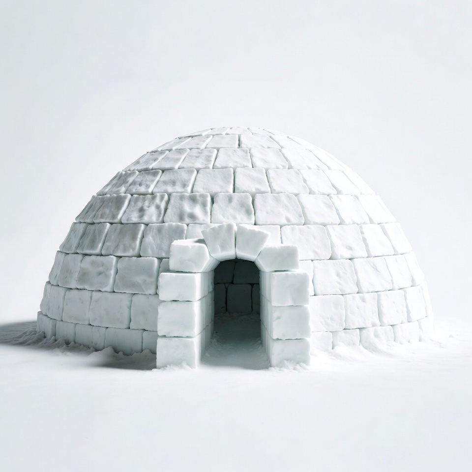 Igloo on snowy ground Igloo on snowy ground