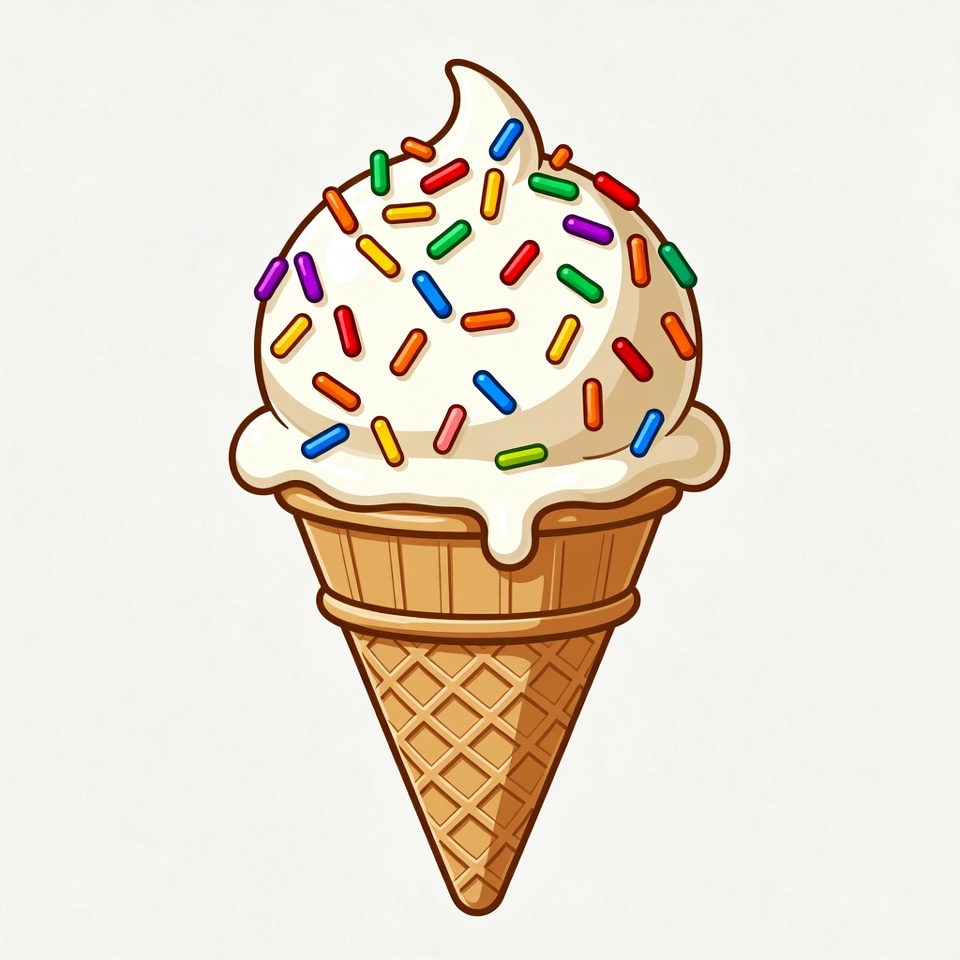 Ice Cream Cone with Sprinkles Ice Cream Cone with Sprinkles