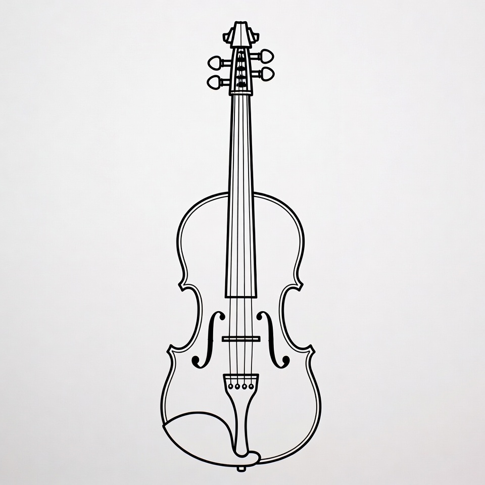 Black Outline Violin Illustration Black Outline Violin Illustration