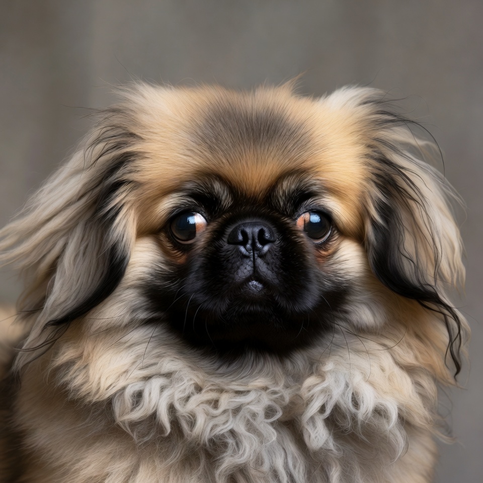 Fluffy Pekingese Dog Closeup Fluffy Pekingese Dog Closeup