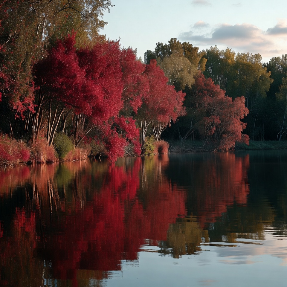 Autumn Trees Reflecting in Lake Autumn Trees Reflecting in Lake