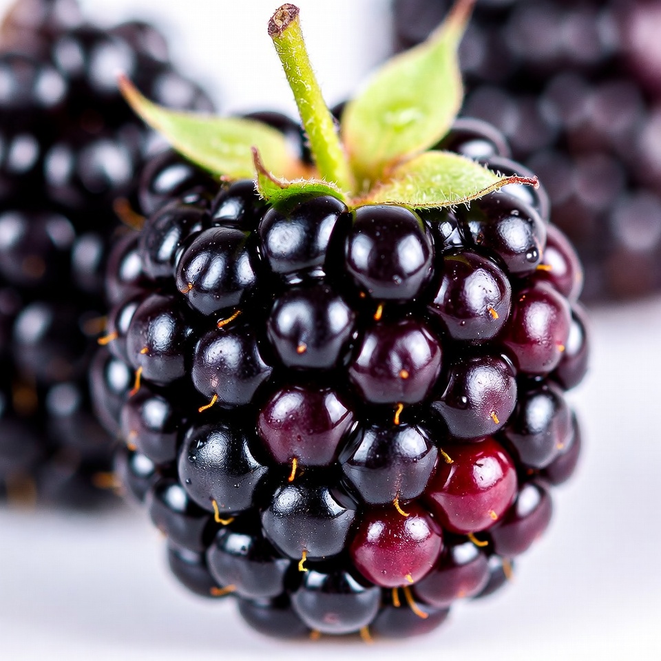 Fresh Blackberry with Green Leaves Fresh Blackberry with Green Leaves