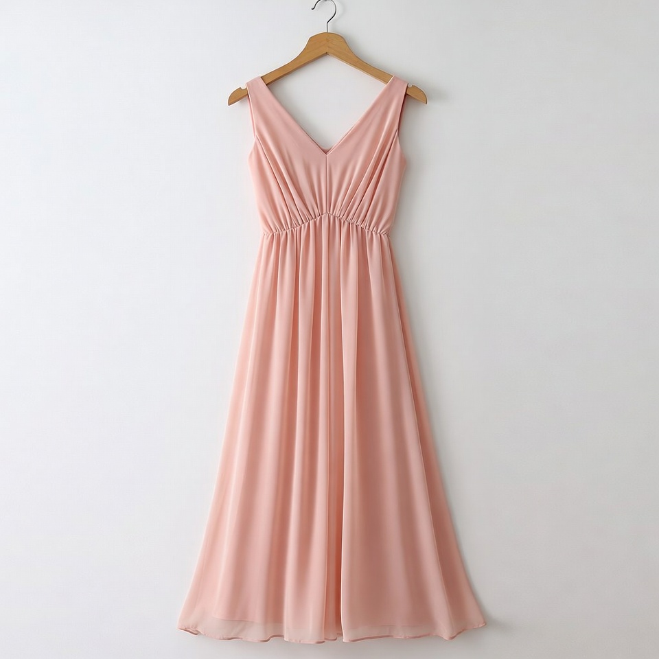 Pink Sleeveless Maxi Dress Hanging Pink Sleeveless Maxi Dress Hanging