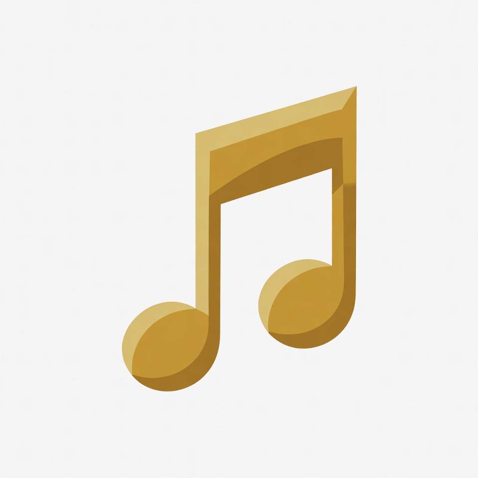 Golden 3D Music Note Golden 3D Music Note