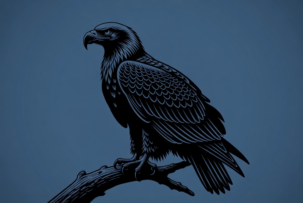 Bald eagle perched on branch Bald eagle perched on branch