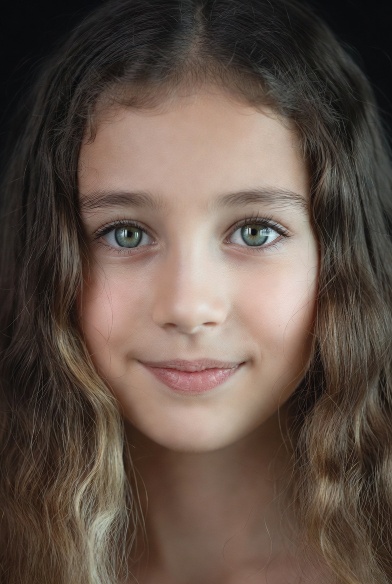 Smiling girl with green eyes Smiling girl with green eyes