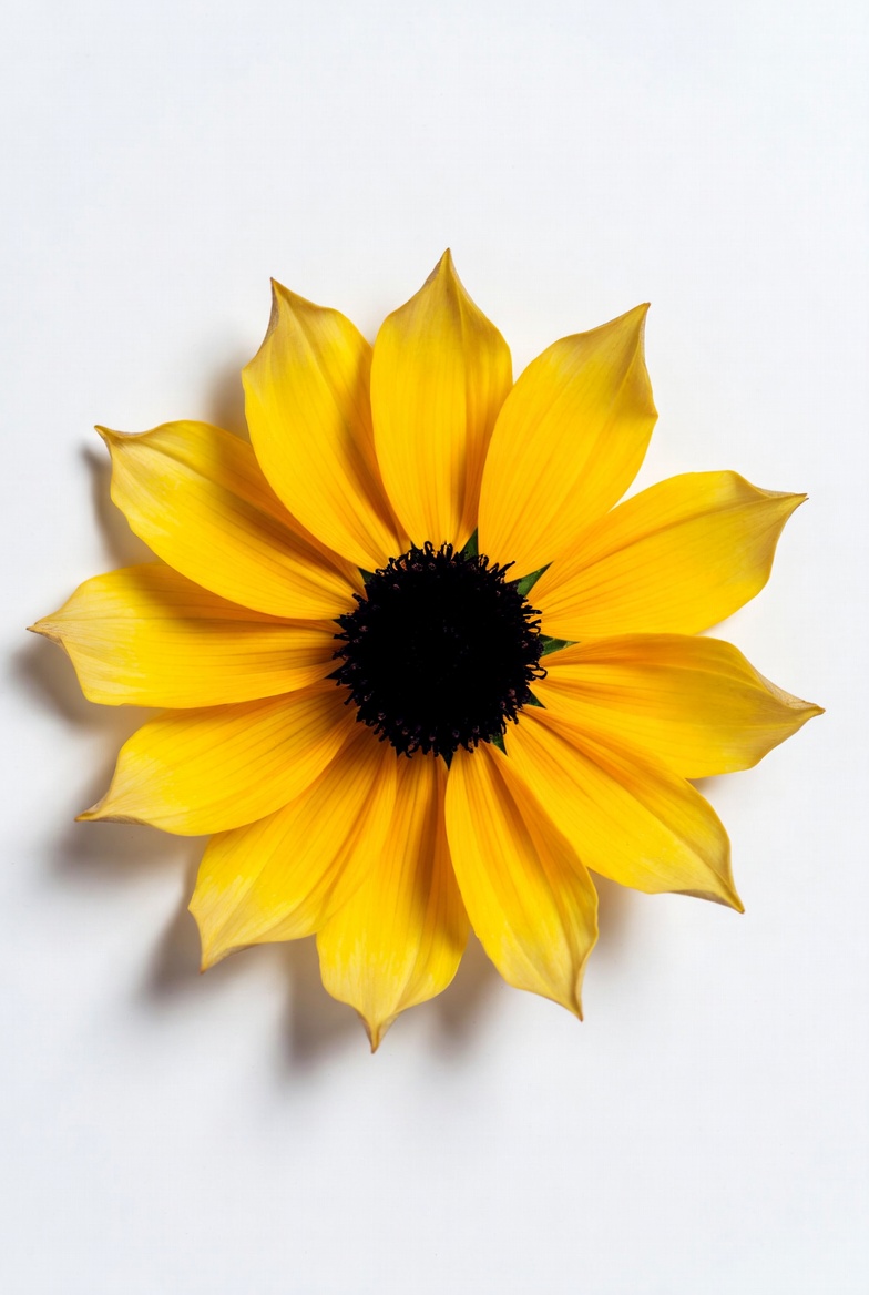 Yellow Sunflower on White Background Yellow Sunflower on White Background