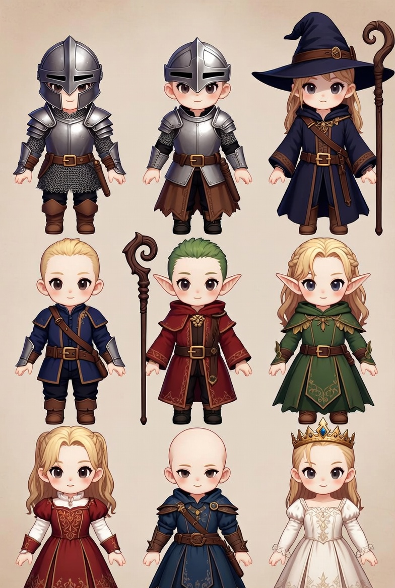 Chibi Fantasy Character Lineup Chibi Fantasy Character Lineup