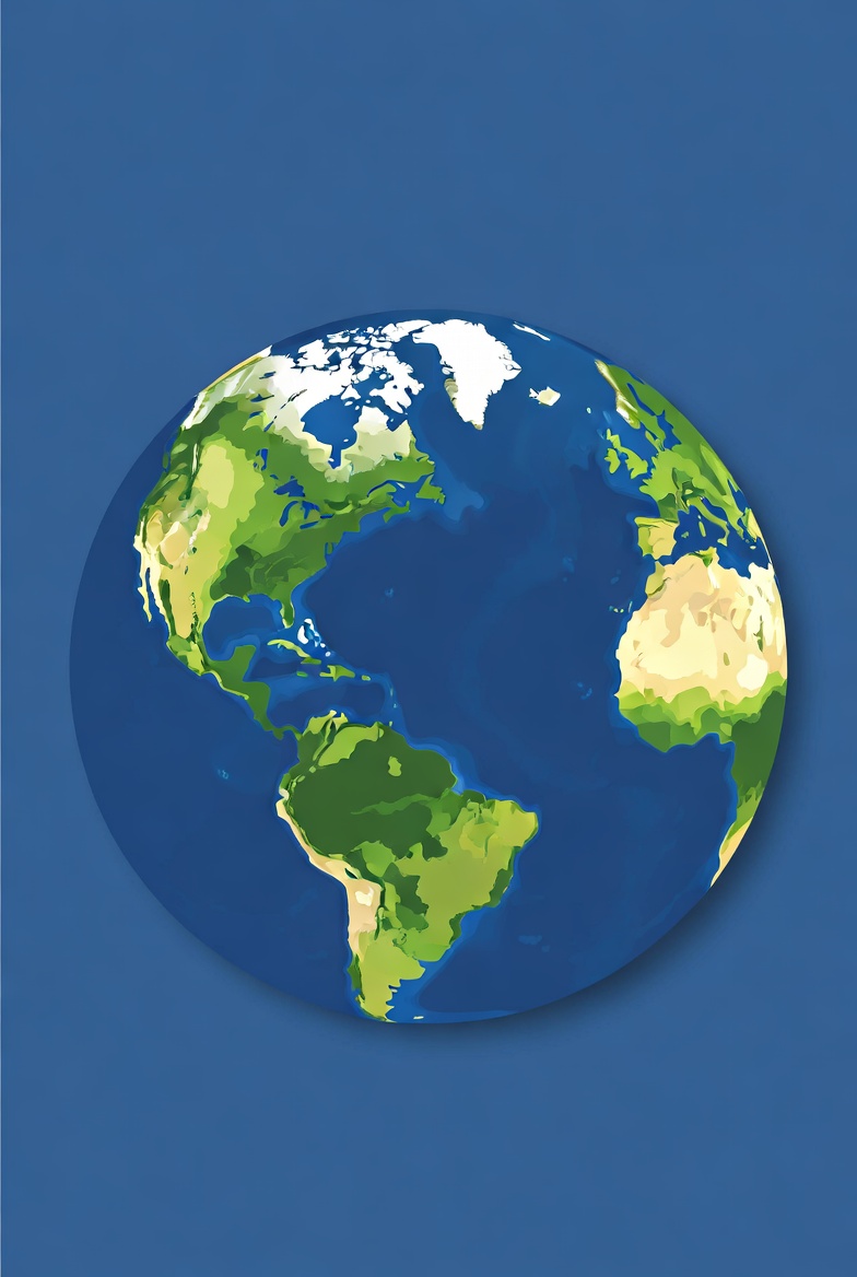 Earth Globe on Blue Background Earth Globe on Blue Background
