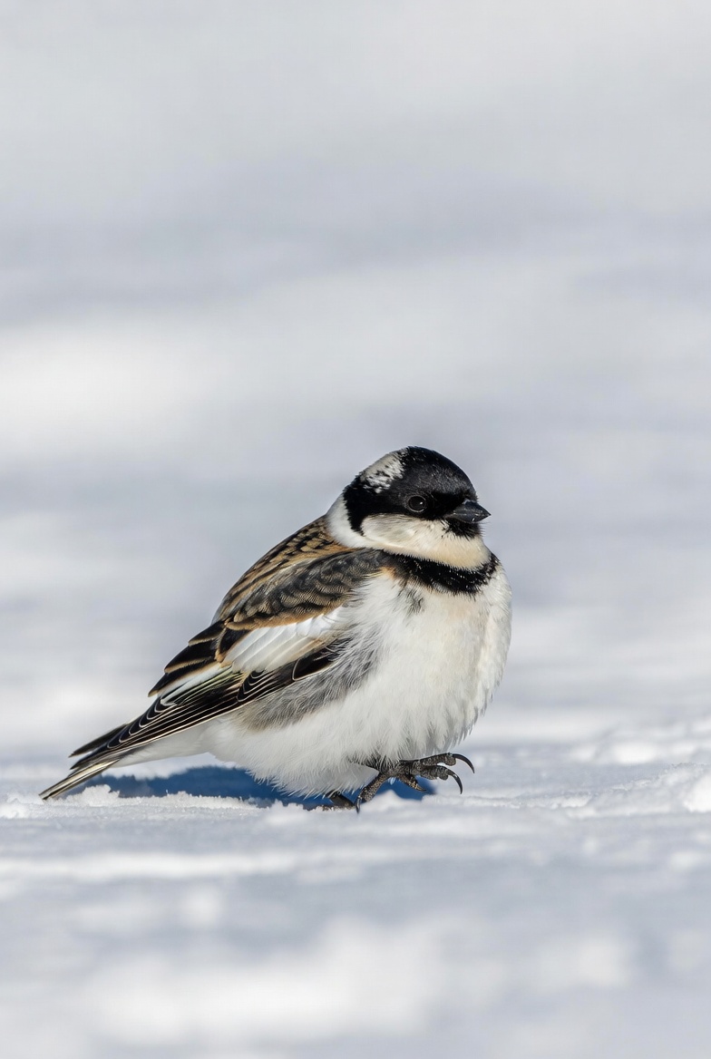 Snow Bunting Bird on Snow Snow Bunting Bird on Snow