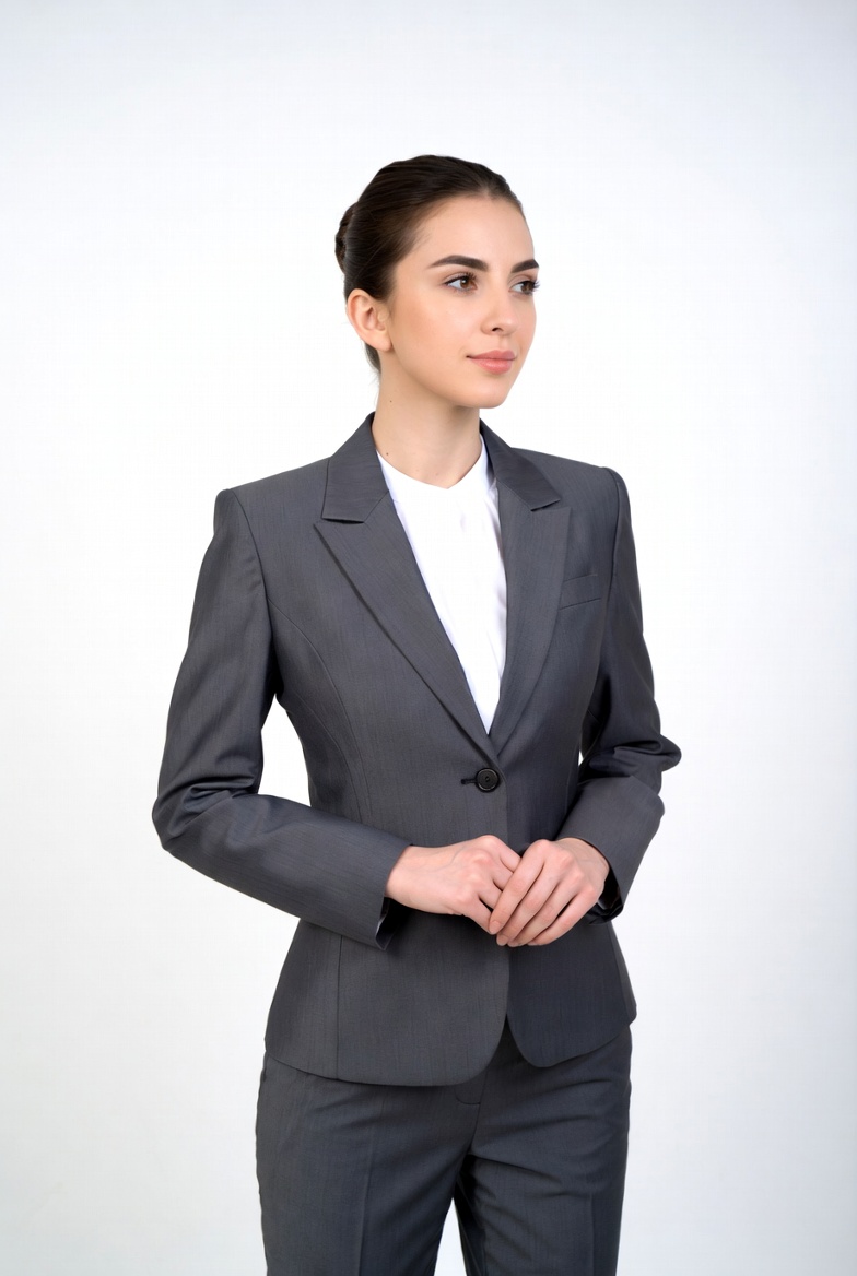 Woman in gray business suit Woman in gray business suit