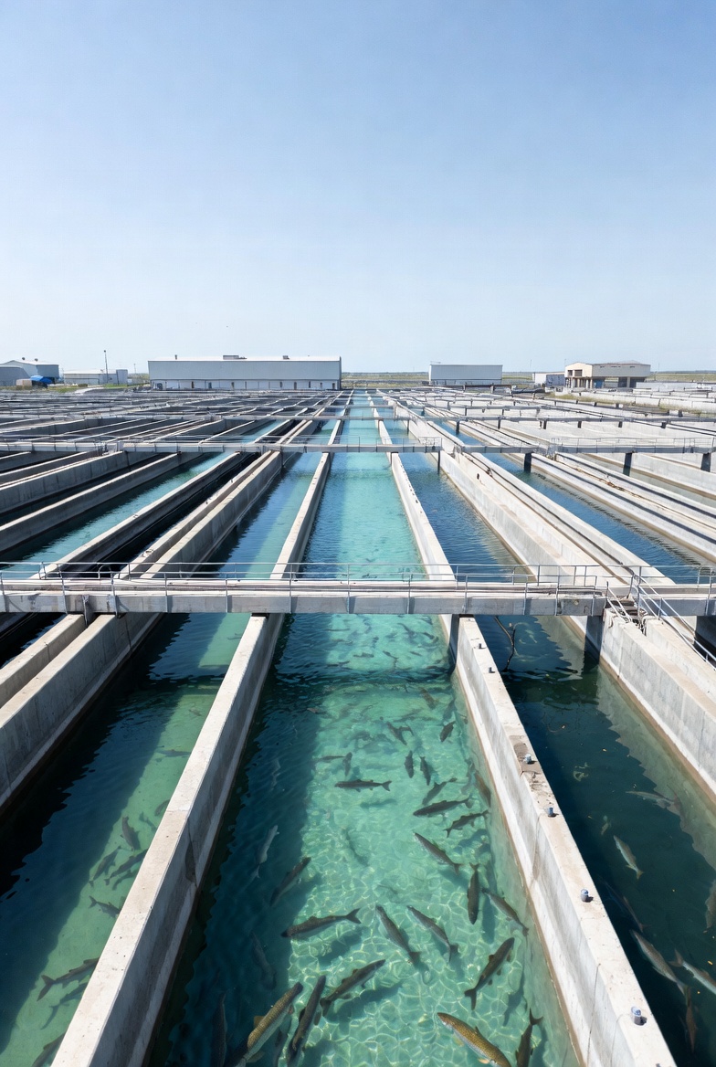 Fish Farm Ponds with Swimming Fish Fish Farm Ponds with Swimming Fish