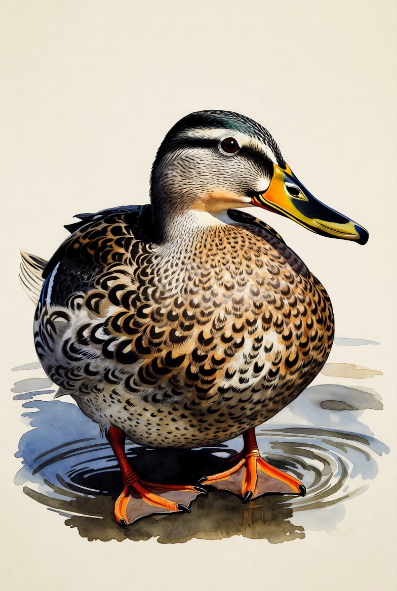 Mallard duck standing in water Mallard duck standing in water