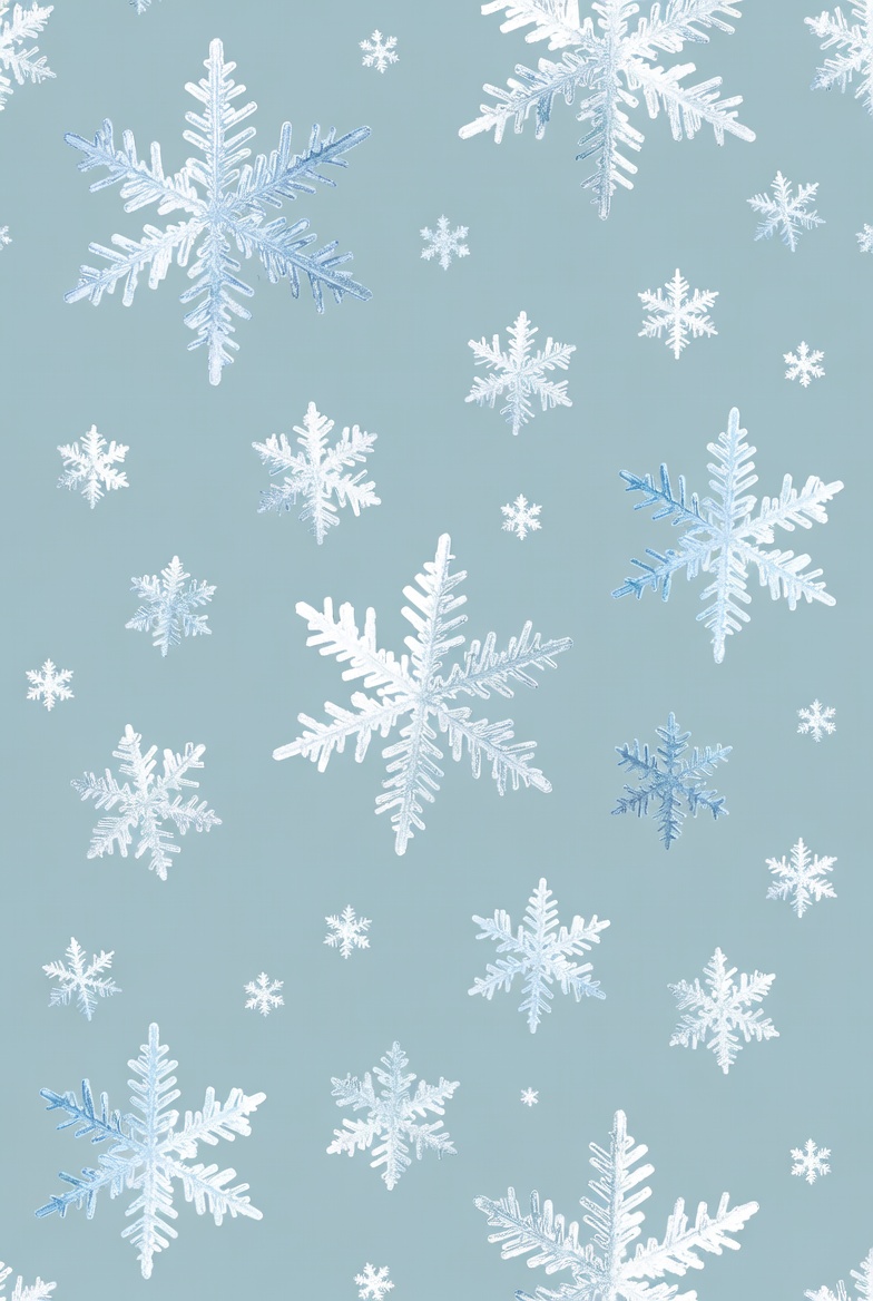 Snowflakes on Light Blue Background Snowflakes on Light Blue Background