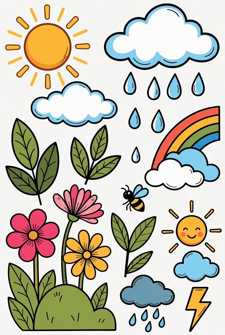 Cute Weather Clipart Illustration Cute Weather Clipart Illustration