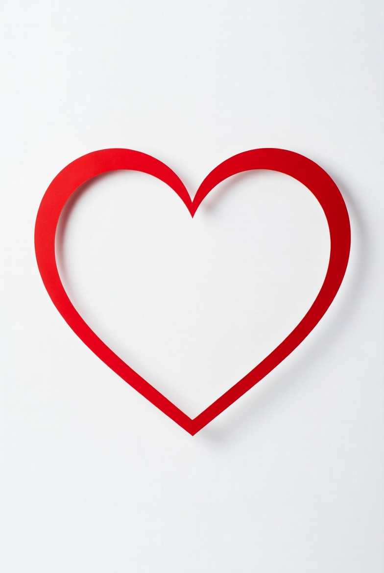 Red Paper Heart Outline Red Paper Heart Outline