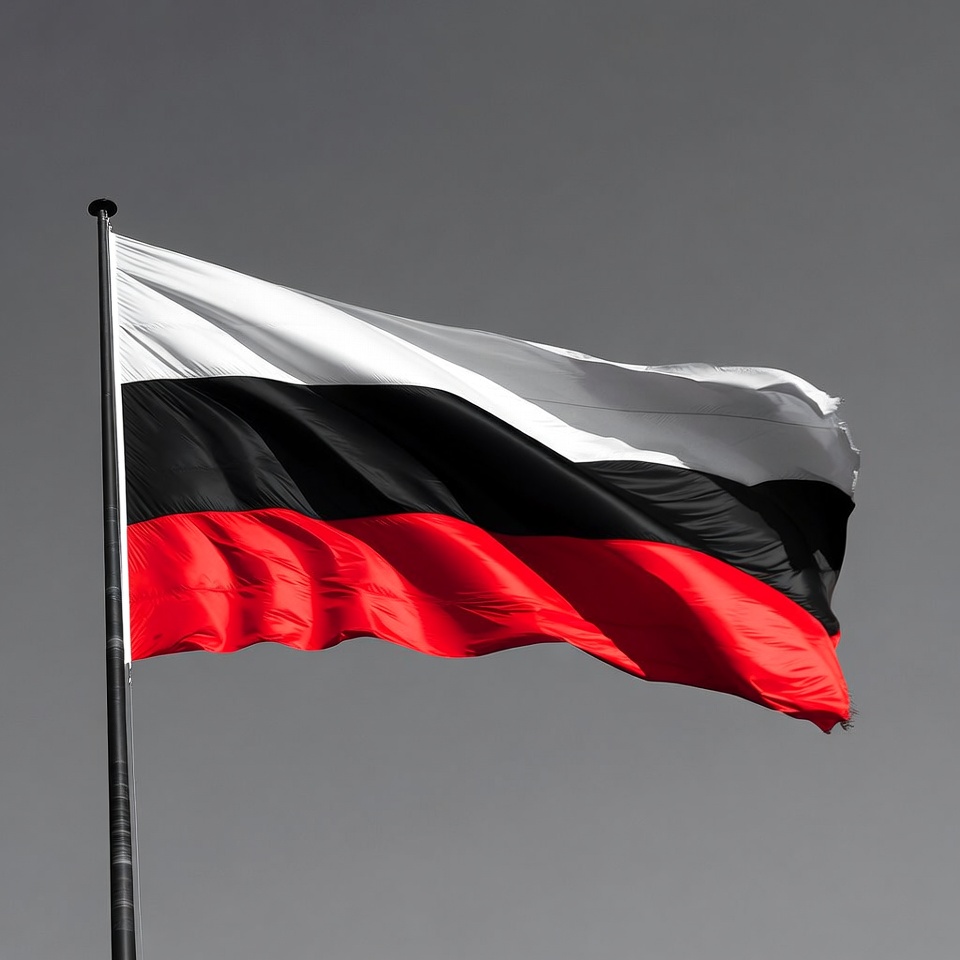 Russian flag waving on pole Russian flag waving on pole