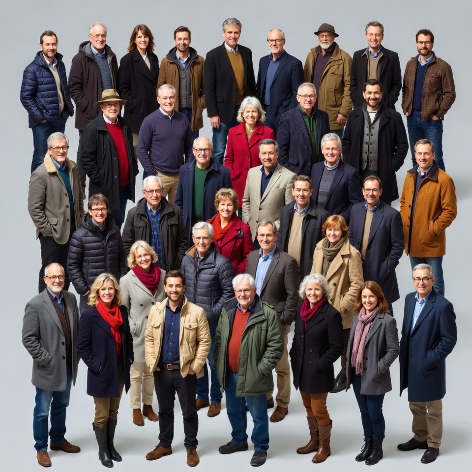 Group of men and women standing together Group of men and women standing together