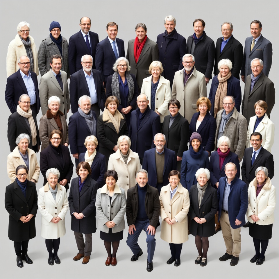 Group of professionals standing together Group of professionals standing together