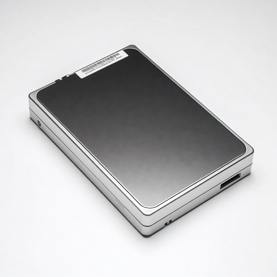 Silver external hard drive Silver external hard drive