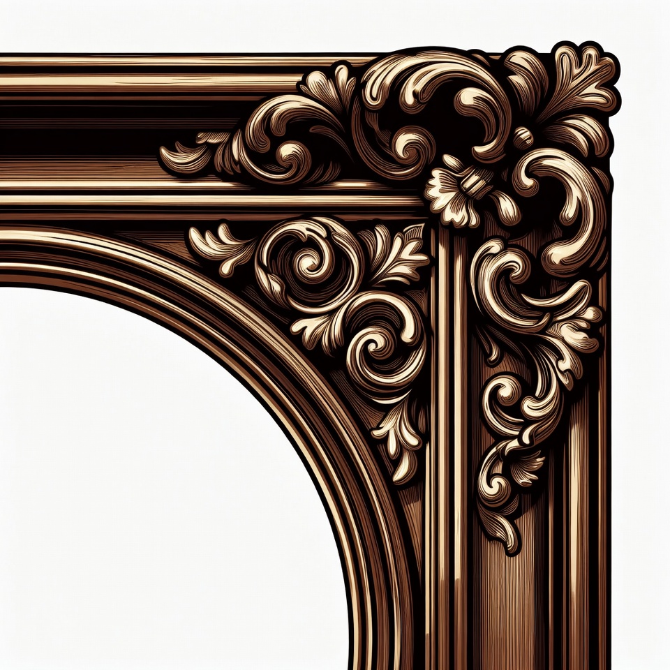 Ornate Golden Picture Frame Border Ornate Golden Picture Frame Border