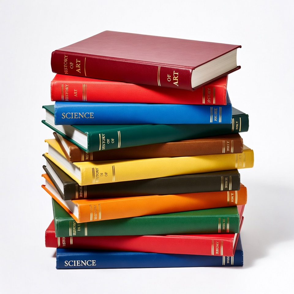 Stack of Colorful Books on White Background Stack of Colorful Books on White Background