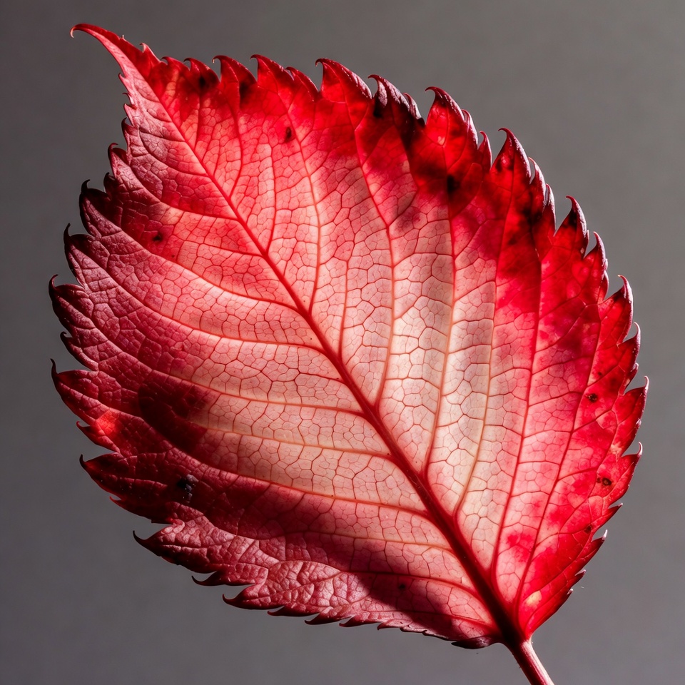 Red serrated autumn leaf Red serrated autumn leaf
