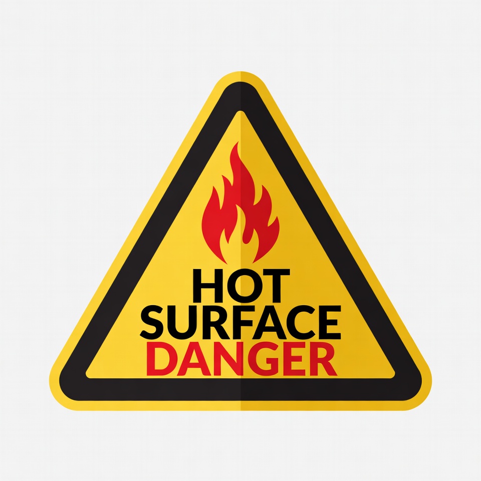 Hot Surface Danger Warning Sign Hot Surface Danger Warning Sign