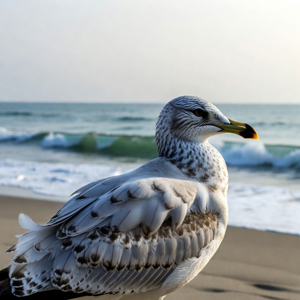 Gull standing on beach Gull standing on beach